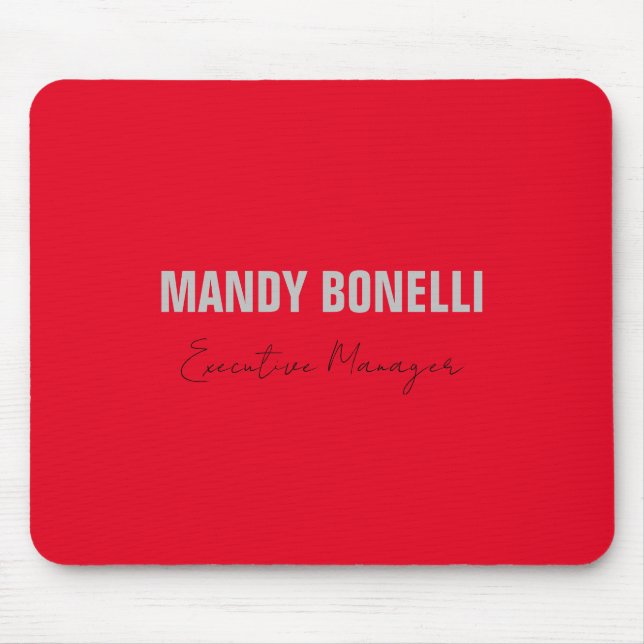 Professional elegant modern minimalist add name mouse pad (Front)