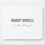 Professional elegant modern minimalist add name mouse pad<br><div class="desc">A perfect design that will work in business or in your private life. A simple,  minimalist,  perfect look. Just for you.</div>