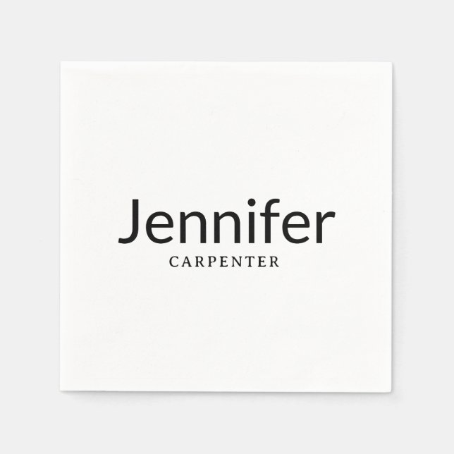 Professional elegant modern minimalist add name napkin (Front)