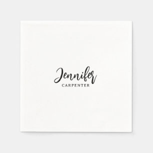 Professional elegant modern minimalist add name napkin