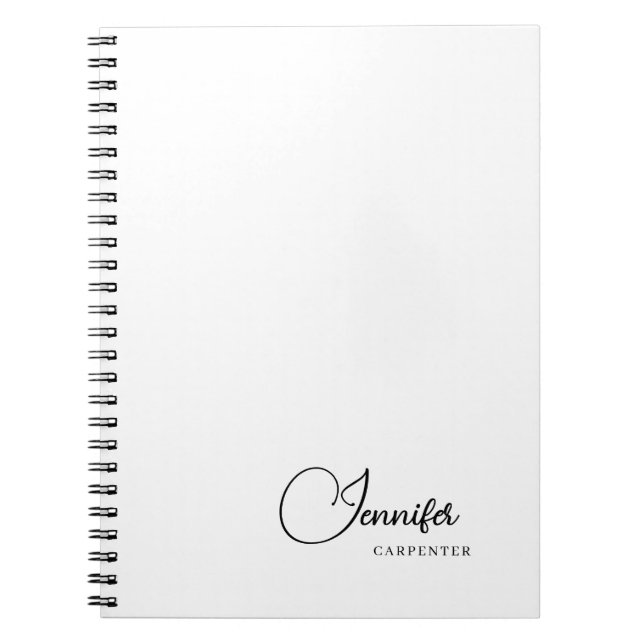 Professional elegant modern minimalist add name notebook (Front)