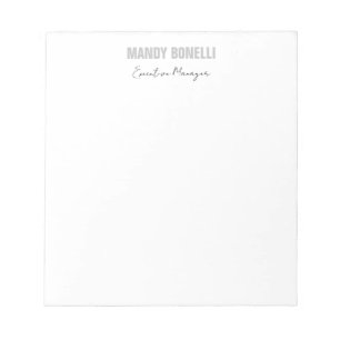 Professional elegant modern minimalist add name notepad