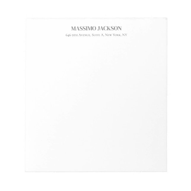 Professional elegant modern minimalist add name notepad (Front)