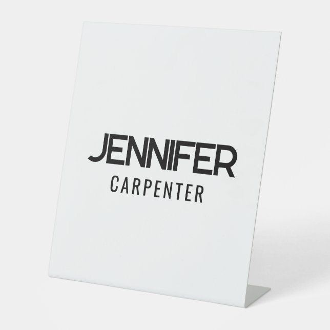 Professional elegant modern minimalist add name pedestal sign (Front)