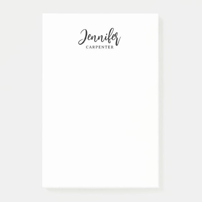 Professional elegant modern minimalist add name post-it notes (Front)