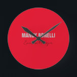 Professional elegant modern minimalist add name round clock<br><div class="desc">A perfect design that will work in business or in your private life. A simple,  minimalist,  perfect look. Just for you.</div>