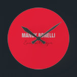 Professional elegant modern minimalist add name round clock<br><div class="desc">A perfect design that will work in business or in your private life. A simple,  minimalist,  perfect look. Just for you.</div>