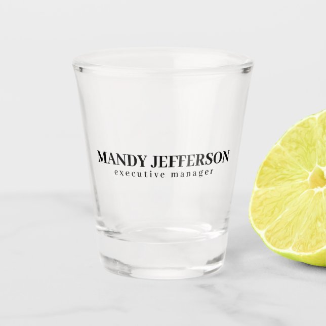 Professional elegant modern minimalist add name shot glass (Front)
