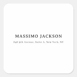 Professional elegant modern minimalist add name square sticker