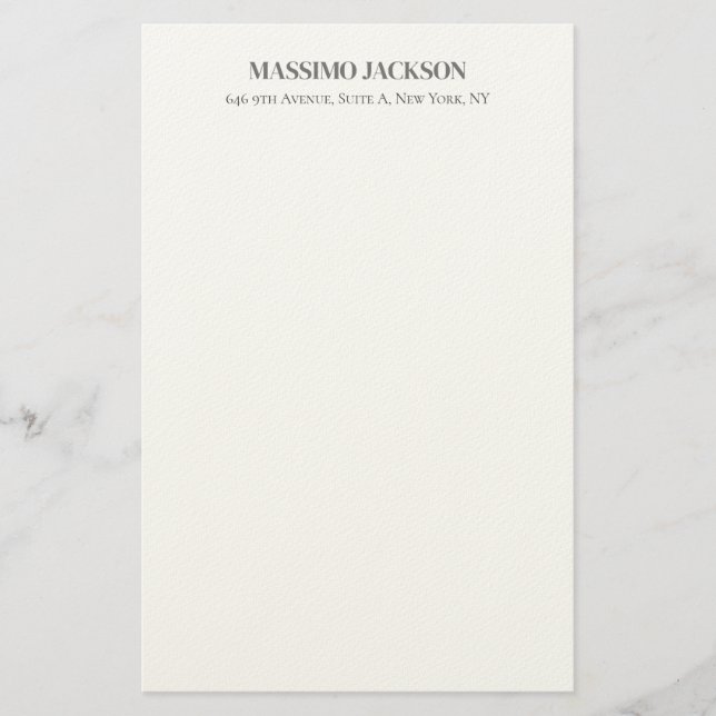 Professional elegant modern minimalist add name stationery (Front)