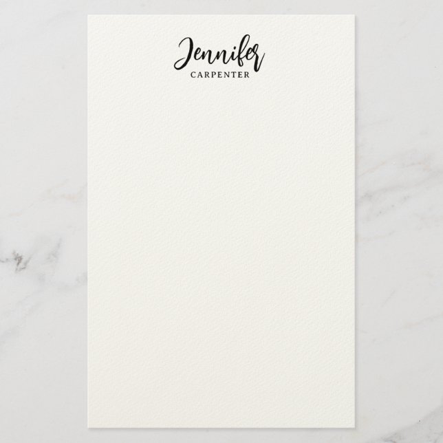 Professional elegant modern minimalist add name stationery (Front)