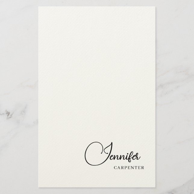 Professional elegant modern minimalist add name stationery (Front)