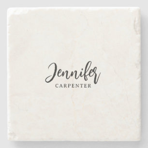 Professional elegant modern minimalist add name stone coaster