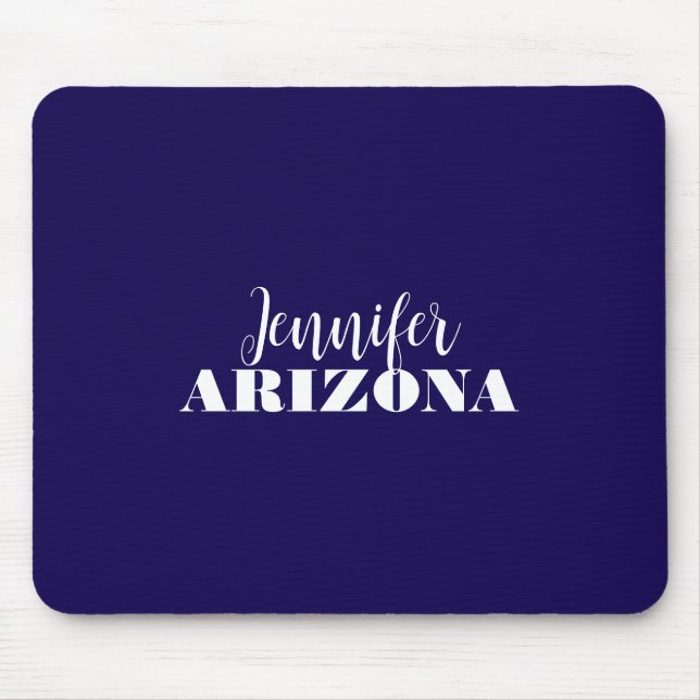 Professional elegant modern minimalist dark blue mouse pad (Front)