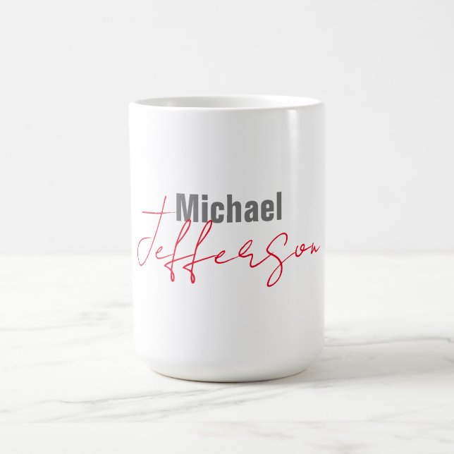 Professional elegant modern minimalist name coffee mug (Center)