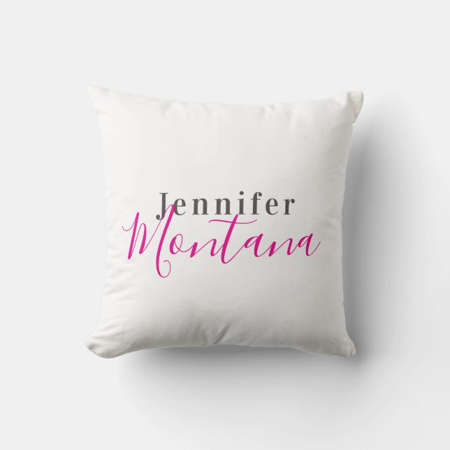 Professional elegant modern minimalist name cushion (Front)