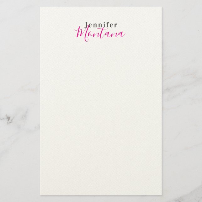 Professional elegant modern minimalist name stationery (Front)