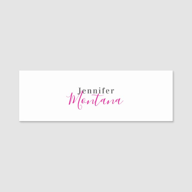 Professional elegant modern minimalist name tag (Front)