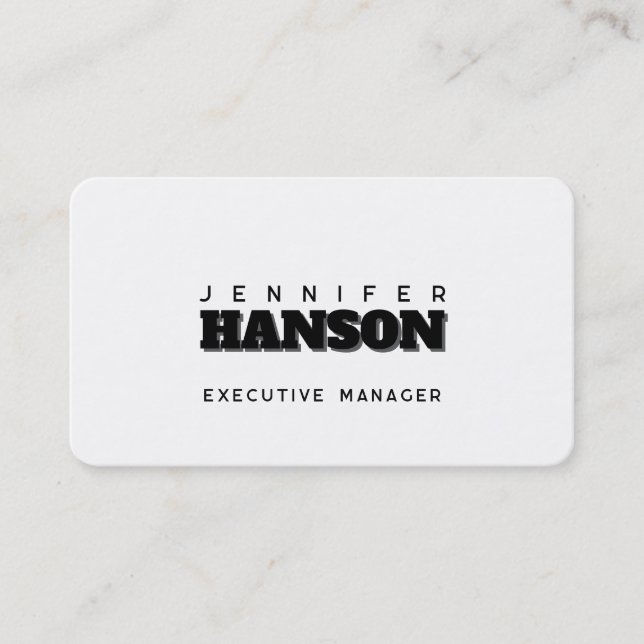 Professional elegant modern minimalist plain business card (Front)