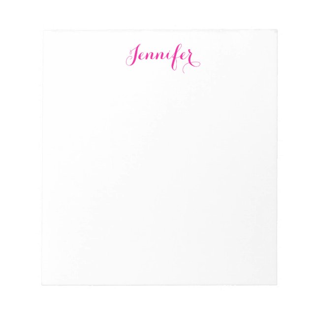 Professional elegant modern minimalist plain name notepad (Front)