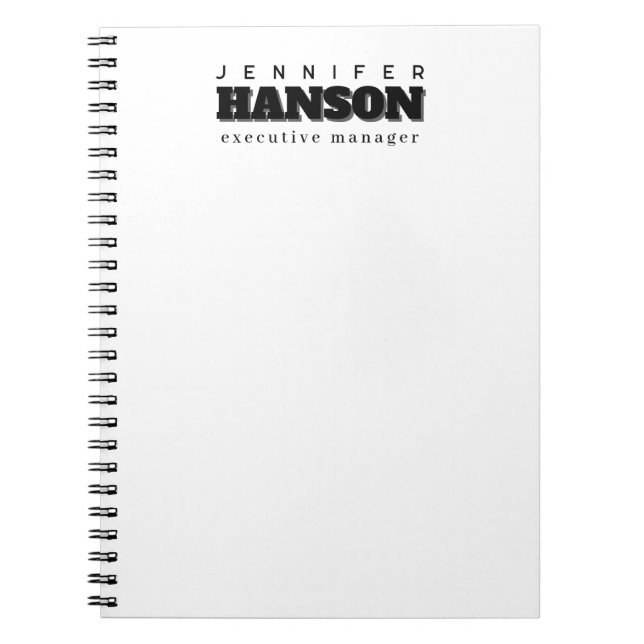 Professional elegant modern minimalist plain notebook (Front)