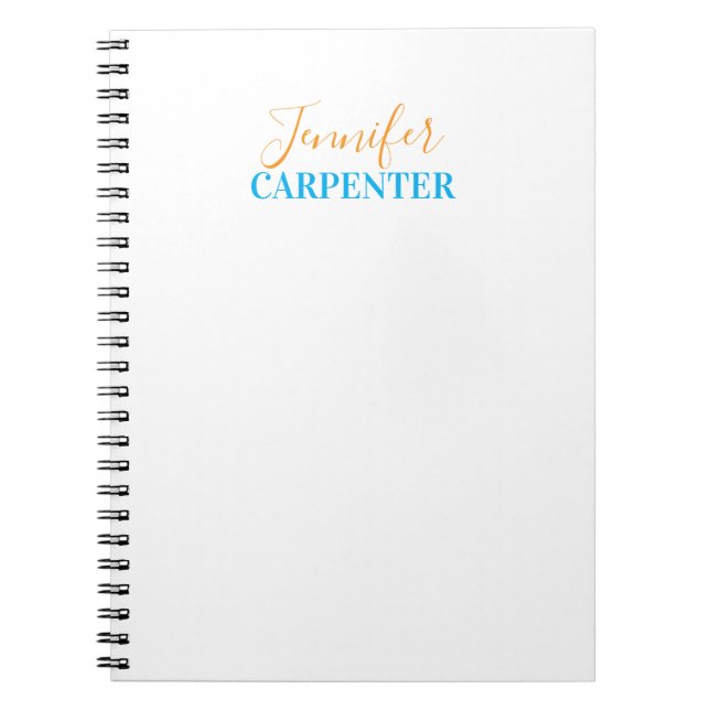 Professional elegant modern minimalist plain  notebook (Front)