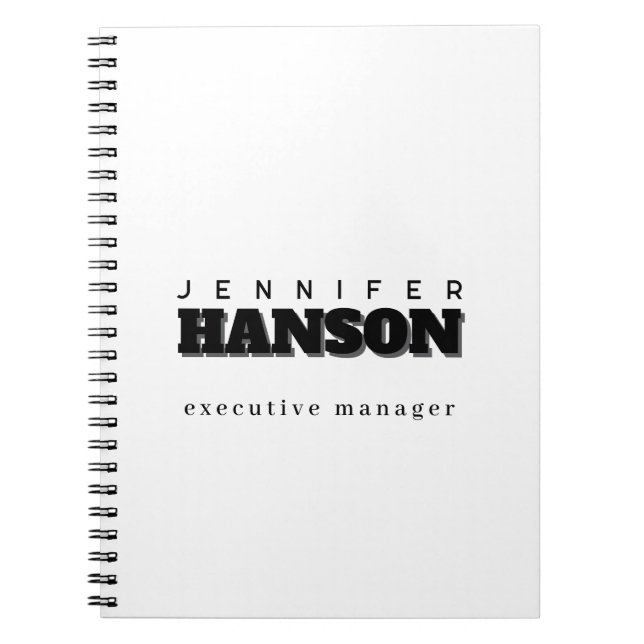 Professional elegant modern minimalist plain notebook (Front)