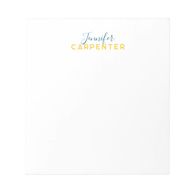 Professional elegant modern minimalist plain notepad (Front)