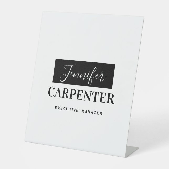 Professional elegant modern minimalist plain  pedestal sign (Front)