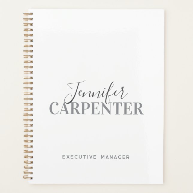 Professional elegant modern minimalist plain planner (Front)