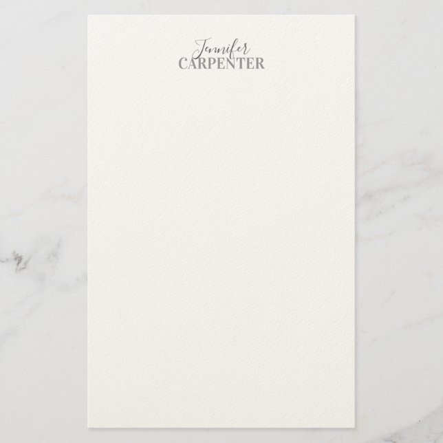 Professional elegant modern minimalist plain  stationery (Front)