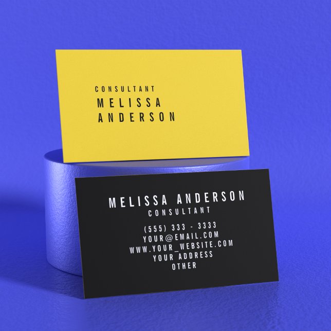 Professional Elegant Modern Minimalist Yellow Business Card (Professional Elegant Modern Minimalist Yellow Business Card Perspective)