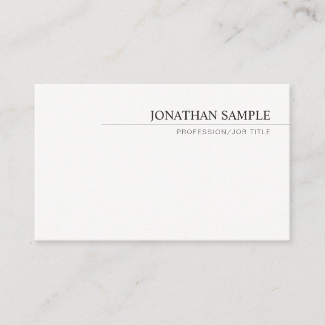 Professional Elegant Modern Minimalistic Template Business Card (Front)