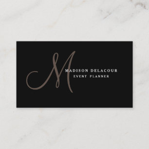 Professional Elegant Modern Monogram Black & White Business Card