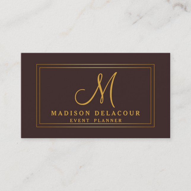 Professional Elegant Modern Monogram  Business Card (Front)