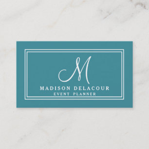 Professional Elegant Modern Monogram Gold & White Business Card