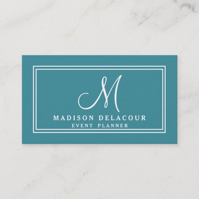 Professional Elegant Modern Monogram Gold & White Business Card (Front)