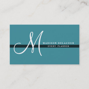 Professional Elegant Modern Monogram Gold & White Business Card