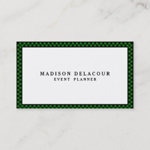 Professional Elegant Modern Monogram Green Border Business Card