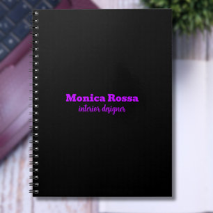 Professional Elegant Modern Neon Purple Black Notebook
