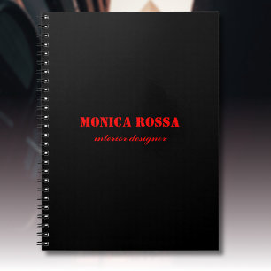 Professional Elegant Modern Neon Red Black Notebook