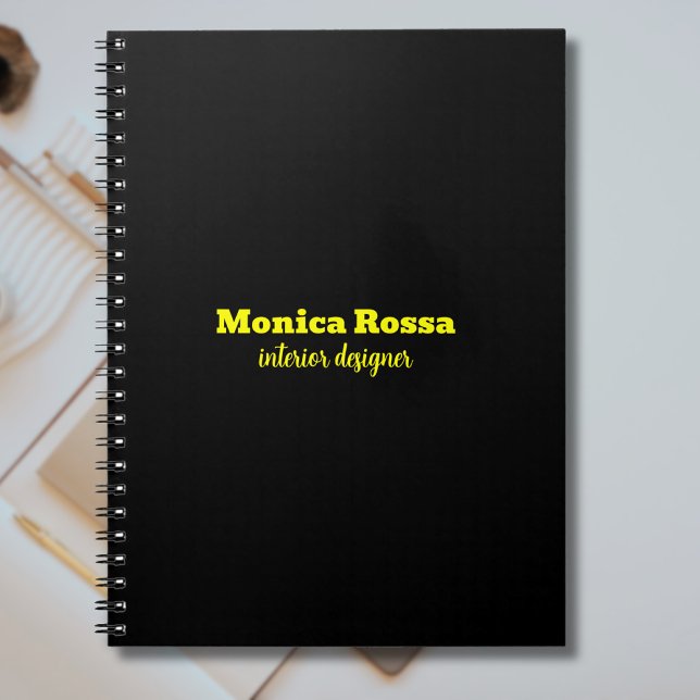 Professional Elegant Modern Neon Yellow Black Notebook (Creator Uploaded)