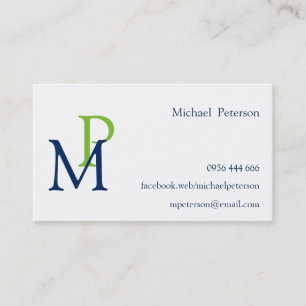 Professional Elegant Modern Personalised Monogram Business Card