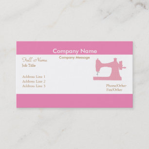 Professional Elegant Modern Pink Sewing Machine Business Card