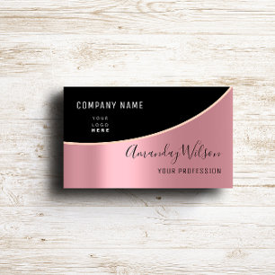 Professional Elegant Modern Rose Logo Makeup Business Card