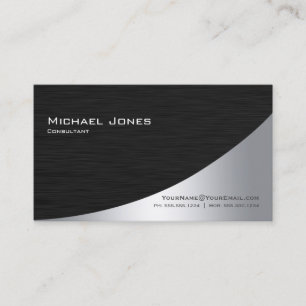 Professional Elegant Modern Silver Black Business Card