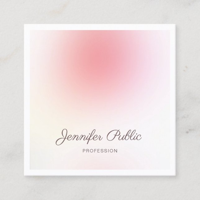 Professional Elegant Modern Trendy Creative Plain Square Business Card (Front)