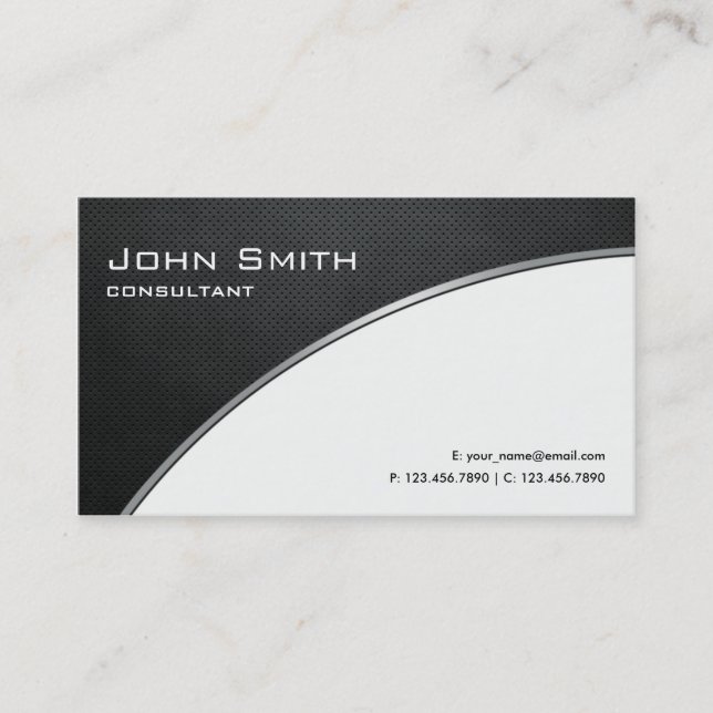 Professional Elegant Modern White Computer Repair Business Card (Front)