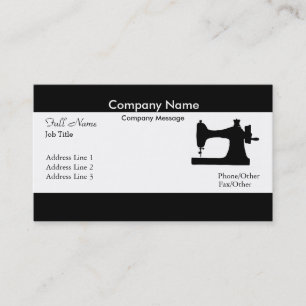 Professional Elegant Modern White Sewing Machine Business Card