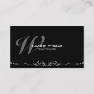 Professional Elegant Monogram Black Business Card